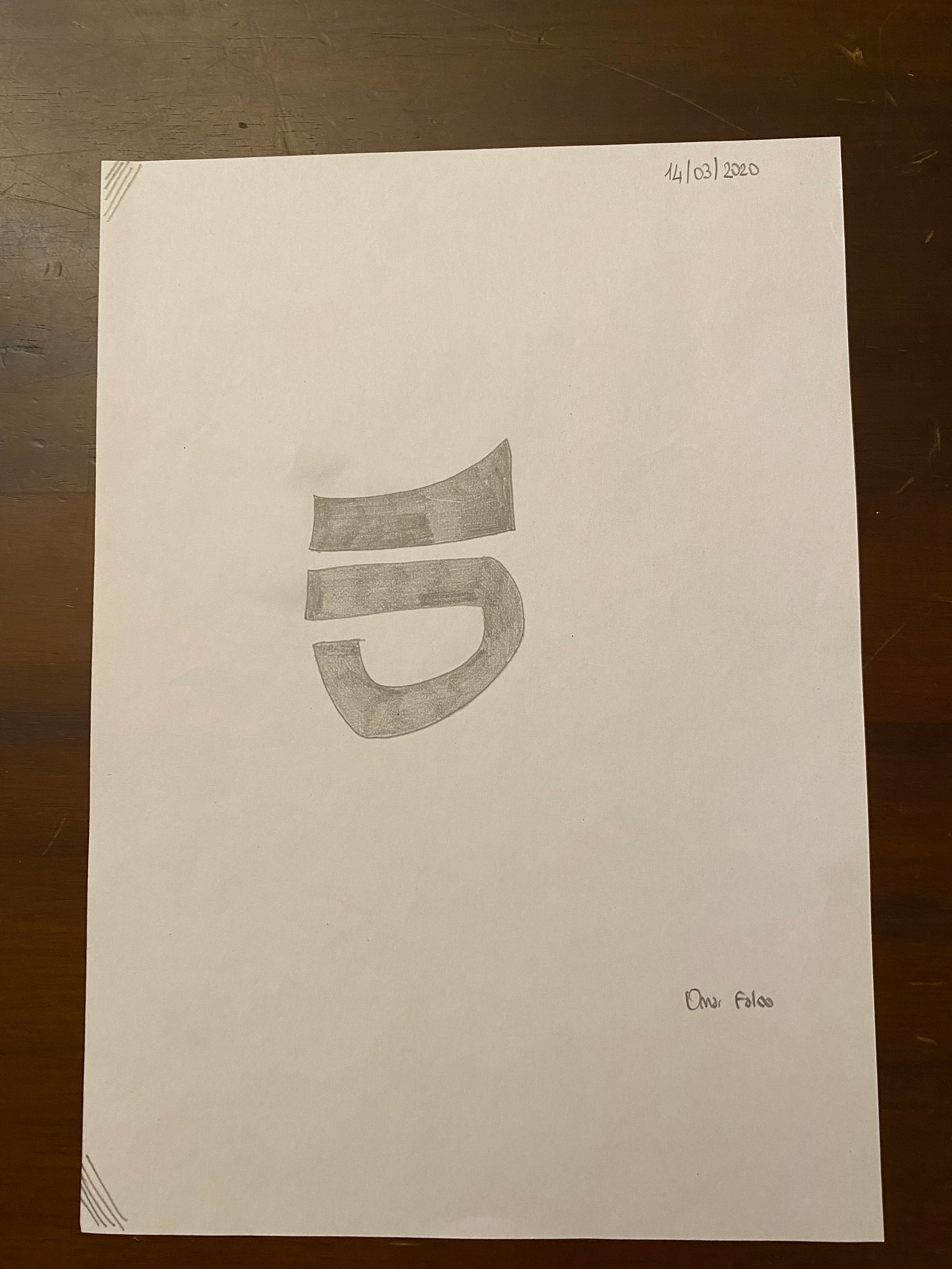 Logo “Canale 5” original artwork by Omar Falco