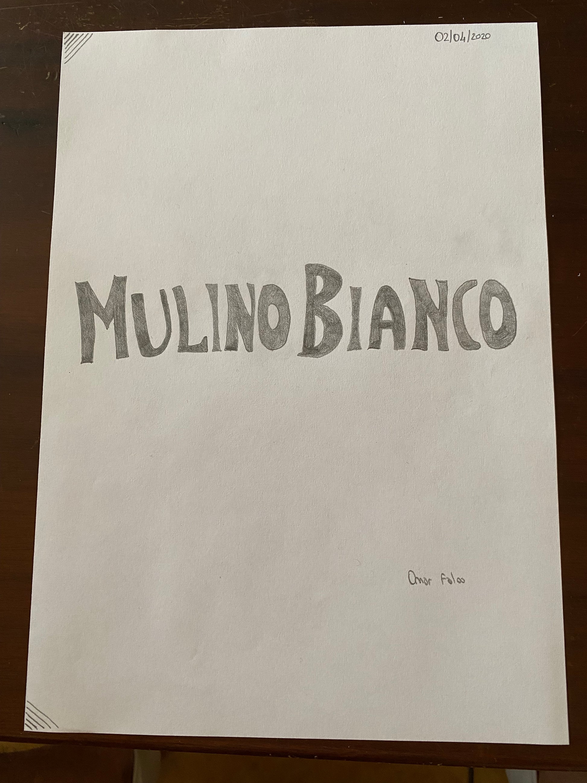 Logo “Mulino Bianco” original artwork by Omar Falco