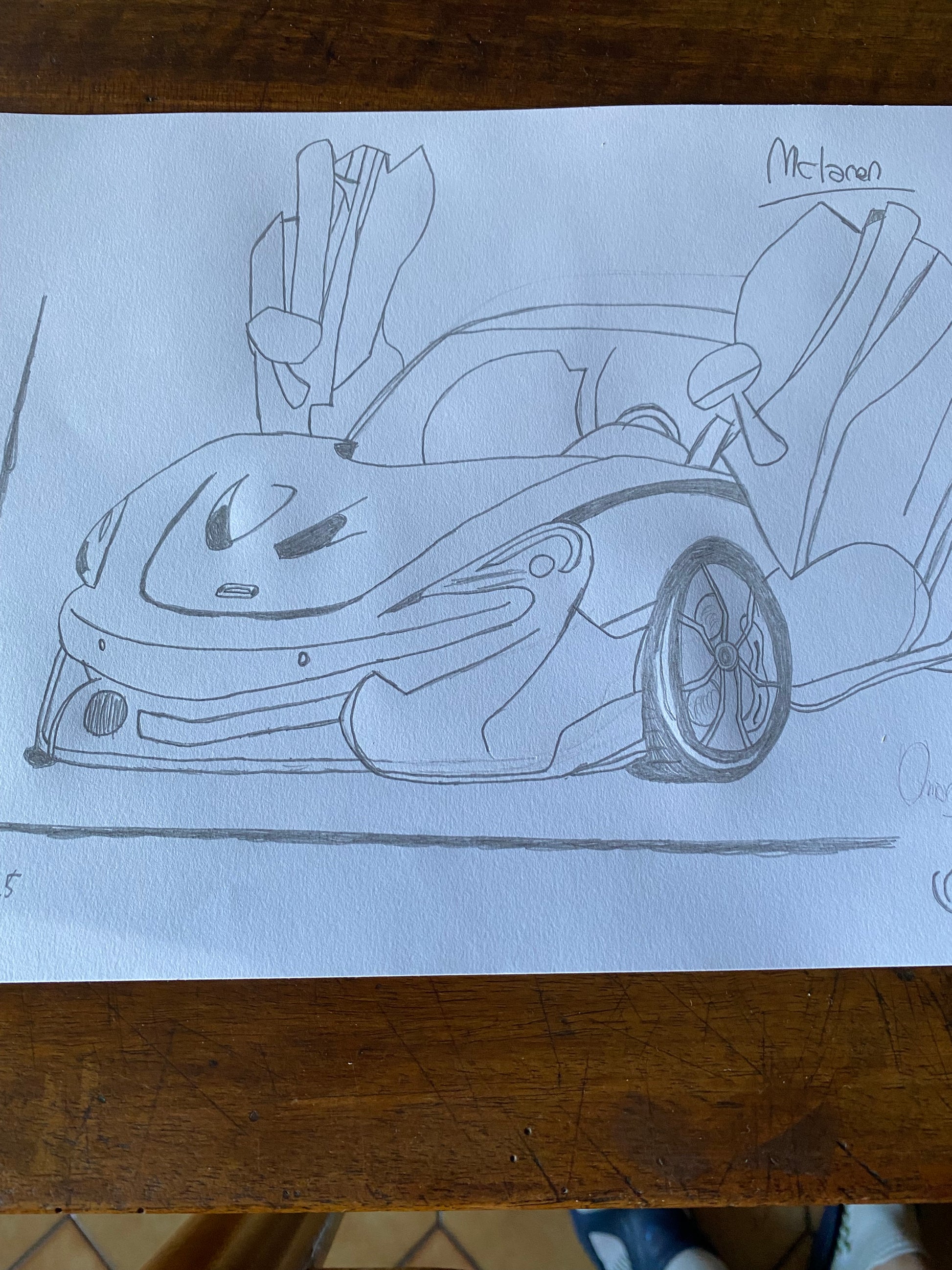 Schizzo McLaren original artwork A4 by Omar Falco