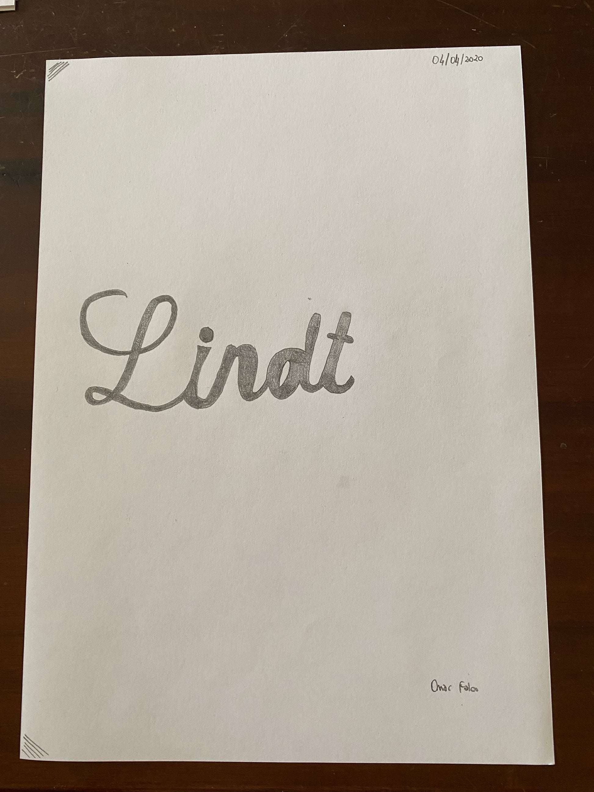 Logo “Lindt” original artwork by Omar Falco