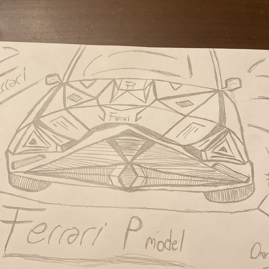Schizzo Ferrari P model original artwork A4 by Omar Falco